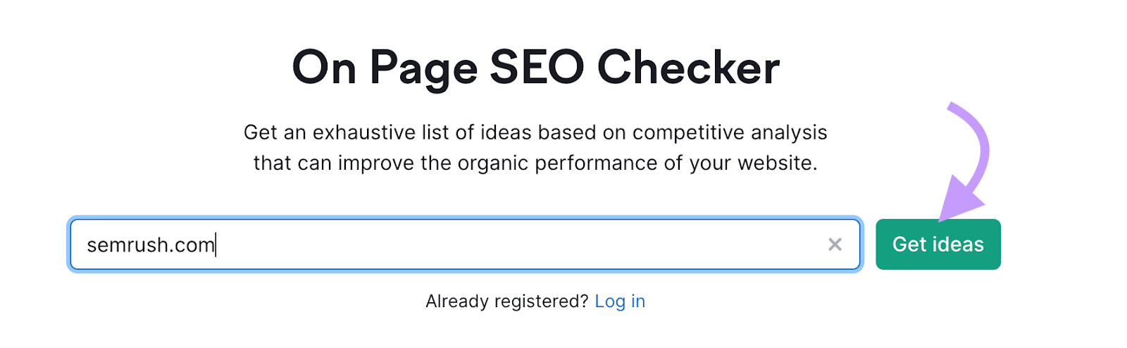 "sr03.amztools.in" domain entered into the On Page SEO Checker search bar